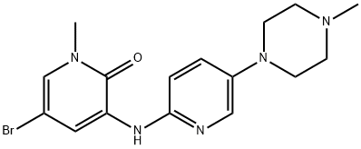 5-bromo-1-methyl-3-(5-(4-methylpiperazin-1-yl)pyridin-2-ylamino)pyridin-2(1H)-one 구조식 이미지