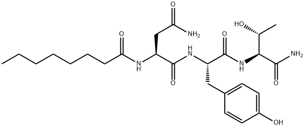 N-octanoyl-asparaginyl-tyrosyl-threoninamide Structure