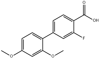 3-Fluoro-2',4'-diMethoxy-[1,1'-biphenyl]-4-carboxylic acid 구조식 이미지