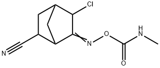5-Chloro-6-[[(methylaminocarbonyl)oxy]imino]bicyclo[2.2.1]heptane-2-carbonitrile Structure