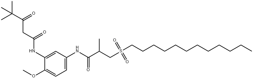 N-[5-[[3-(Dodecylsulfonyl)-2-methylpropionyl]amino]-2-methoxyphenyl]-4,4-dimethyl-3-oxopentanamide 구조식 이미지