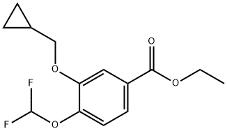 에틸3-(사이클로프로필메톡시)-4-(디플루오로메톡시)벤조에이트 구조식 이미지