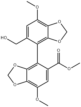 Methyl 5'-(hydroxymethyl)-7,7'-dimethoxy-[4,4'-bibenzo[d][1,3]dioxole]-5-carboxylate 구조식 이미지