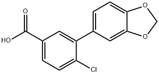 4-클로로-3-(3,4-메틸렌디옥시페닐)벤조산 구조식 이미지