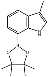 1H-Indole, 3-Methyl-7-(4,4,5,5-tetraMethyl-1,3,2-dioxaborolan-2-yl)- 구조식 이미지