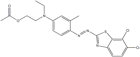 Ethanol, 2-4-(6,7-dichloro-2-benzothiazolyl)azo-3-methylphenylethylamino-, acetate (ester) Structure