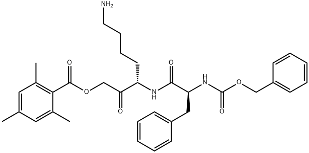 Z-PHE-LYS-2,4,6-TRIMETHYLBENZOYLOXY-METHYLKETONE TRIFLUOROACETATE SALT Structure