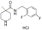 N-(2,4-difluorobenzyl)-4-methylpiperidine-4-carboxamide hydrochloride 구조식 이미지