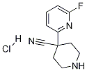 4-(6-FLUOROPYRIDIN-2-YL)PIPERIDINE-4-CARBONITRILE HCL Structure