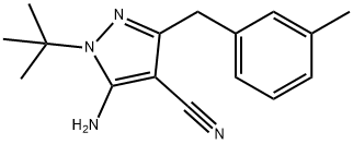 5-Amino-1-tert-butyl-3-(3-methylbenzyl)-4-cyanopyrazole 구조식 이미지