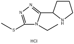 4-Ethyl-3-methylsulfanyl-5-pyrrolidin-2-yl-4H-[1,2,4]triazole hydrochloride Structure