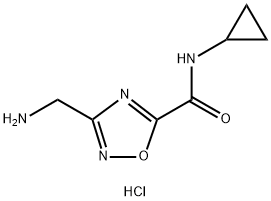3-(aminomethyl)-N-cyclopropyl-1,2,4-oxadiazole-5-carboxamide hydrochloride Structure
