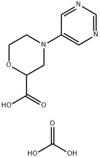 4-Pyrimidin-5-yl-morpholine-2-carboxylic acidcarbonate 구조식 이미지