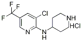 (3-Chloro-5-trifluoroMethyl-pyridin-2-yl)-piperidin-4-yl-aMine hydrochloride, 98+% C11H14Cl2F3N3, MW: 316.15 구조식 이미지