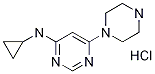 Cyclopropyl-(6-piperazin-1-yl-pyriMidin-4-yl)-aMine hydrochloride, 98+% C11H17N5, MW: 255.75 Structure