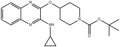 tert-부틸-4-(3-(시클로프로필아미노)퀴녹살린-2-일옥시)피페리딘-1-카르복실레이트 구조식 이미지
