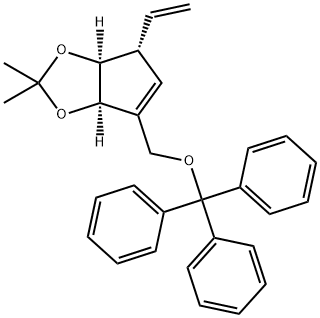 (3aR,4S,6aR)-2,2-diMethyl-6-((trityloxy)Methyl)-4-vinyl-4,6a-dihydro-3aH-cyclopenta[d][1,3]dioxole Structure