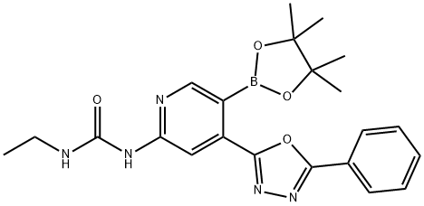 1-ethyl-3-(4-(5-phenyl-1,3,4-oxadiazol-2-yl)-5-(4,4,5,5-tetraMethyl-1,3,2-dioxaborolan-2-yl)pyridin-2-yl)urea 구조식 이미지