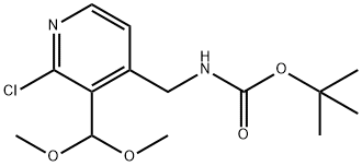 tert-Butyl (2-chloro-3-(dimethoxymethyl)pyridin-4-yl)methylcarbamate 구조식 이미지