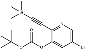 5-Bromo-2-((trimethylsilyl)ethynyl)pyridin-3-yltert-butyl carbonate 구조식 이미지