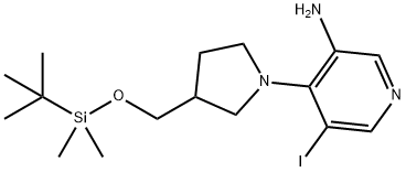 4-(3-((tert-Butyldimethylsilyloxy)methyl)-pyrrolidin-1-yl)-5-iodopyridin-3-amine Structure