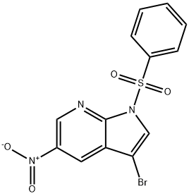 1H-Pyrrolo[2,3-b]pyridine, 3-broMo-5-nitro-1-(phenylsulfonyl)- Structure