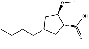 (3R,4S)-4-methoxy-1-(3-methylbutyl)pyrrolidine-3-carboxylic acid(SALTDATA: FREE) 구조식 이미지