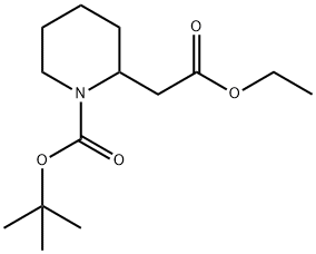 1-N-Boc-2-에톡시카르보닐메틸-피페리딘 구조식 이미지