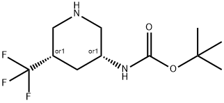 cis-3-(Boc-aMino)-5-(trifluorMethyl)piperidine 구조식 이미지
