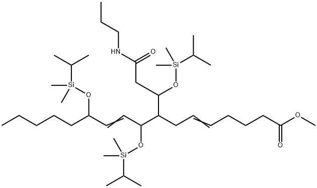methyl 8-(1-dimethylisopropylsilyloxy-2-N-n-propylcarbamoyl)ethyl-9,12-dimethylisopropylsilyloxy-5,10-heptadecadienoate 구조식 이미지