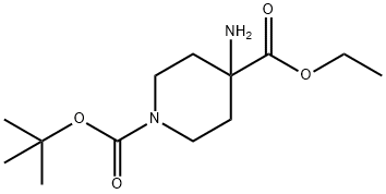 1,4-피페리딘디카르복실산,4-a미노-,1-(1,1-디메틸에틸)4-에틸에스테르 구조식 이미지