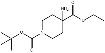 1,4-Piperidinedicarboxylic acid, 4-aMino-, 1-(1,1-diMethylethyl) 4-ethyl ester Structure