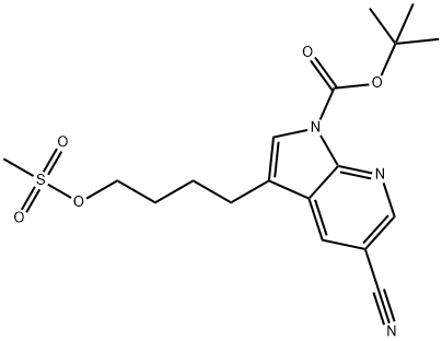 1H-피롤로[2,3-b]피리딘-1-카르복실산,5-시아노-3-[4-[(메틸술포닐)옥시]부틸]-,1,1-디메틸에틸에스테르 구조식 이미지