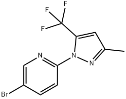 5-Bromo-2-(3-methyl-5-(trifluoromethyl)pyrazol-1-yl)pyridine 구조식 이미지