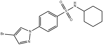 N-사이클로헥실4-(4-브로모피라졸-1-일)벤젠설폰아미드 구조식 이미지