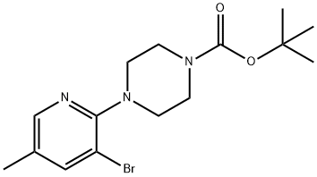 tert-Butyl 4-(3-bromo-5-methylpyridin-2-yl)piperazine-1-carboxylate 구조식 이미지