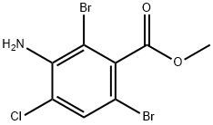 메틸3-아미노-2,6-디브로모-4-클로로벤조에이트 구조식 이미지