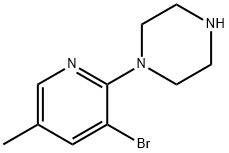 1-(3-Bromo-5-methylpyridin-2-yl)piperazine 구조식 이미지