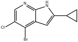 1H-Pyrrolo[2,3-b]pyridine, 4-broMo-5-chloro-2-cyclopropyl- 구조식 이미지