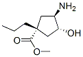 Cyclopentanecarboxylic acid, 3-amino-4-hydroxy-1-propyl-, methyl ester, (1alpha,3beta,4alpha)- (9CI) Structure