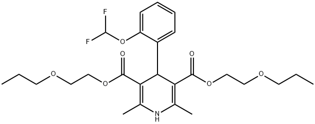2,6-dimethyl-3,5-bis(2'-propoxyethoxycarbonyl)-4-(2''-difluoromethoxyphenyl)-1,4-dihydropyridine 구조식 이미지