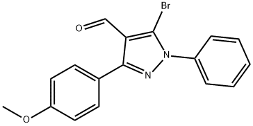 5-broMo-3-(4-Methoxyphenyl)-1-phenyl-1H-pyrazole-4-carbaldehyde 구조식 이미지