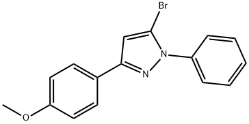 5-broMo-3-(4-Methoxyphenyl)-1-phenyl-1H-pyrazole 구조식 이미지