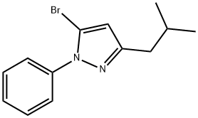 5-브로모-3-이소부틸-1-페닐-1H-피라졸 구조식 이미지