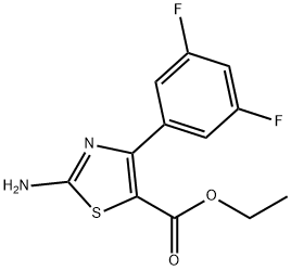 5-티아졸카르복실산,2-아미노-4-(3,5-디플루오로페닐)-,에틸에스테르 구조식 이미지