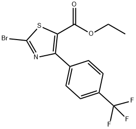 5-Thiazolecarboxylic acid, 2-broMo-4-[4-(trifluoroMethyl)phenyl]-, ethyl ester Structure