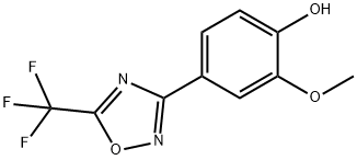 2-Methoxy-4-[5-(trifluoromethyl)-1,2,4-oxadiazol-3-yl]phenol 구조식 이미지