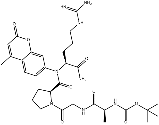 BOC-ALA-GLY-PRO-ARG-7-AMINO-4-메틸쿠마린 구조식 이미지