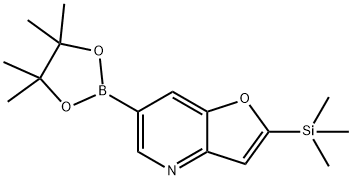 6-(4,4,5,5-Tetramethyl-1,3,2-dioxaborolan-2-yl)-2-(trimethylsilyl)furo[3,2-b]pyridine 구조식 이미지