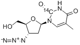 3'-AZIDO-3'-DEOXYTHYMIDINE-2-14C Structure